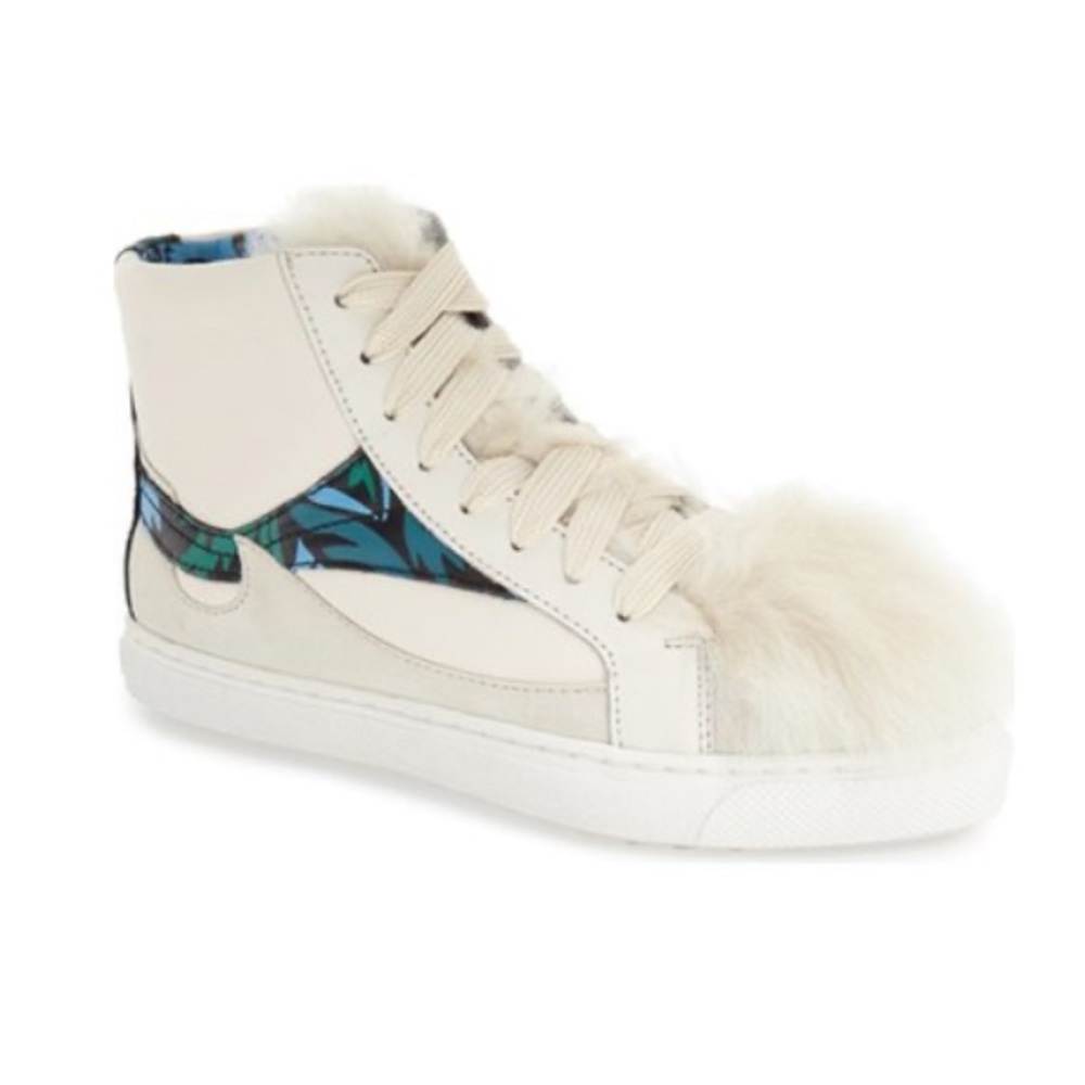 Coach Shearling Pointy Toe Sneakers